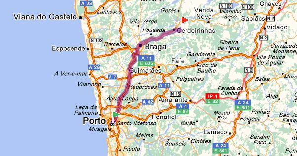 Mapa Porto - Agra